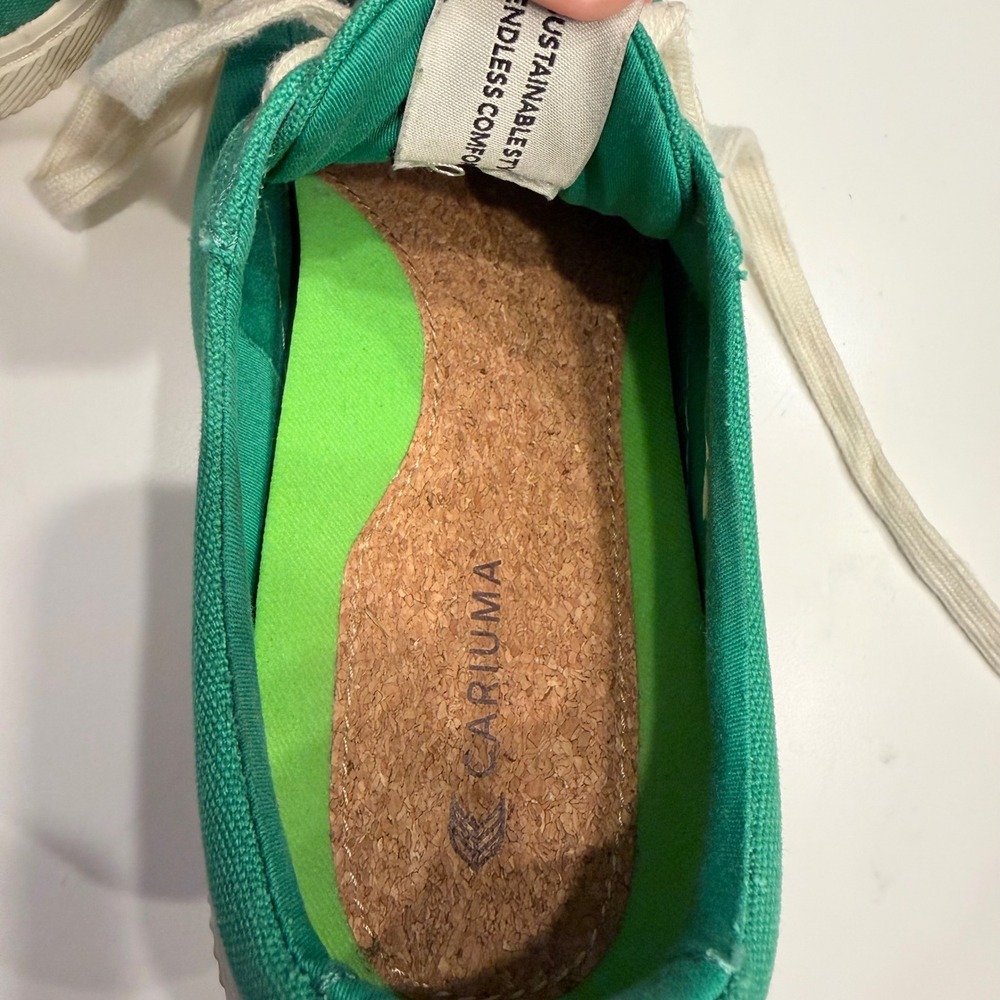 Cariuma OCA Low Green Canvas Sneakers Mens 8 Womens 9.5 Low Top Shoes 100103E01M - Picture 6 of 8